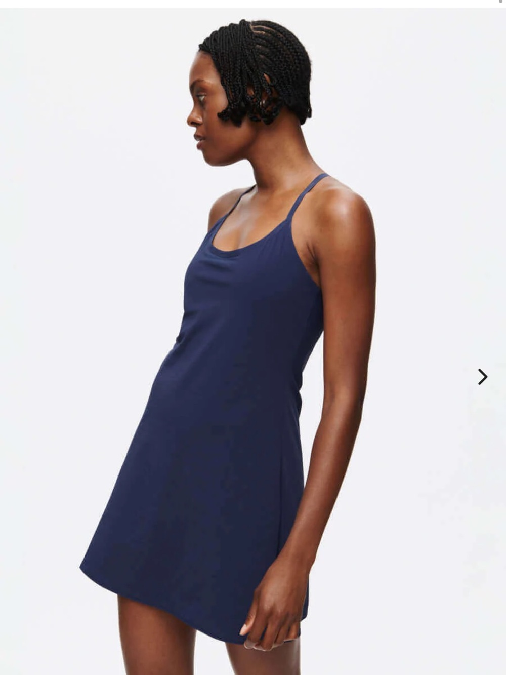 Navy Spaghetti-Strap Slip Dress